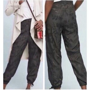 Anthropologie Black Floral Joggers